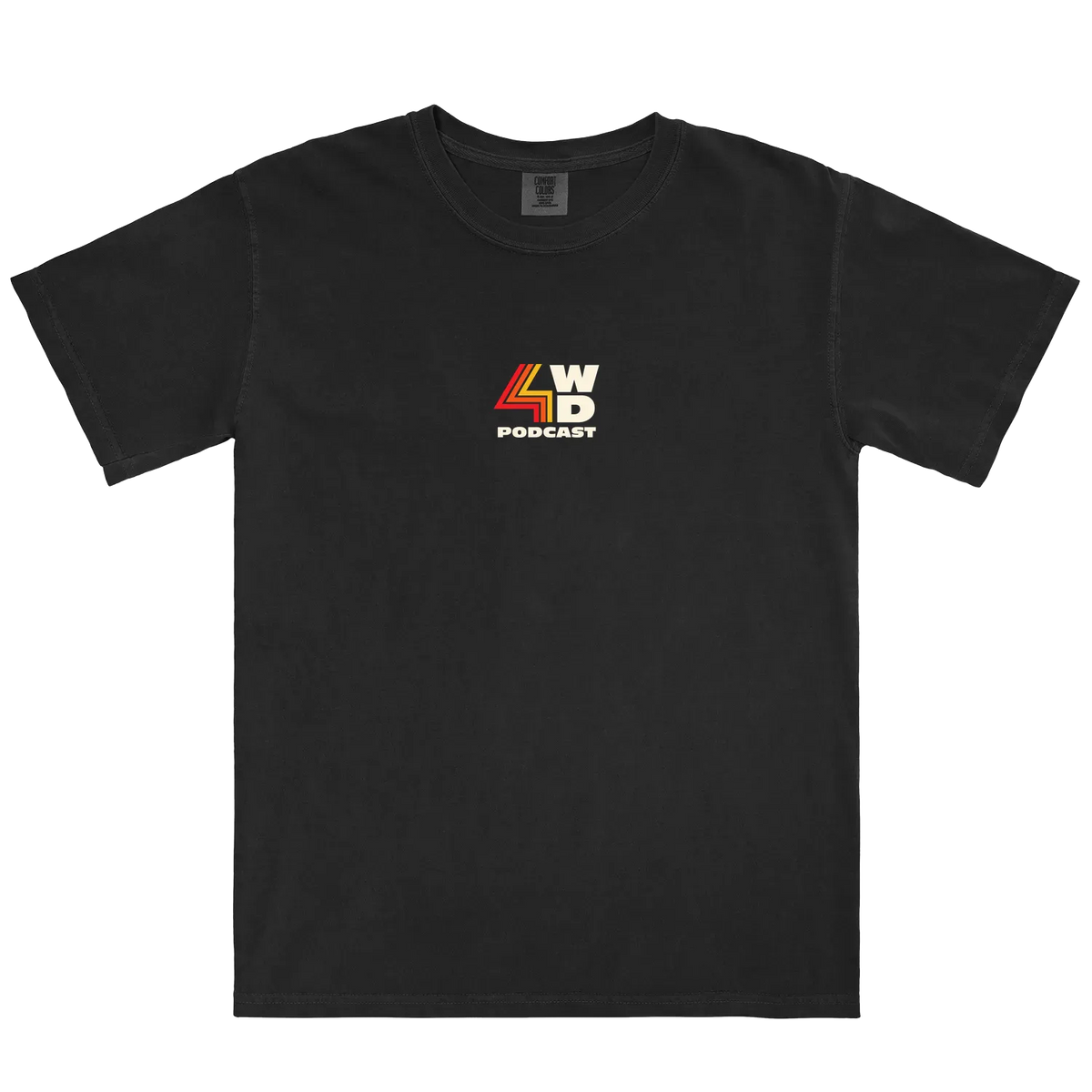 Black front flat lay