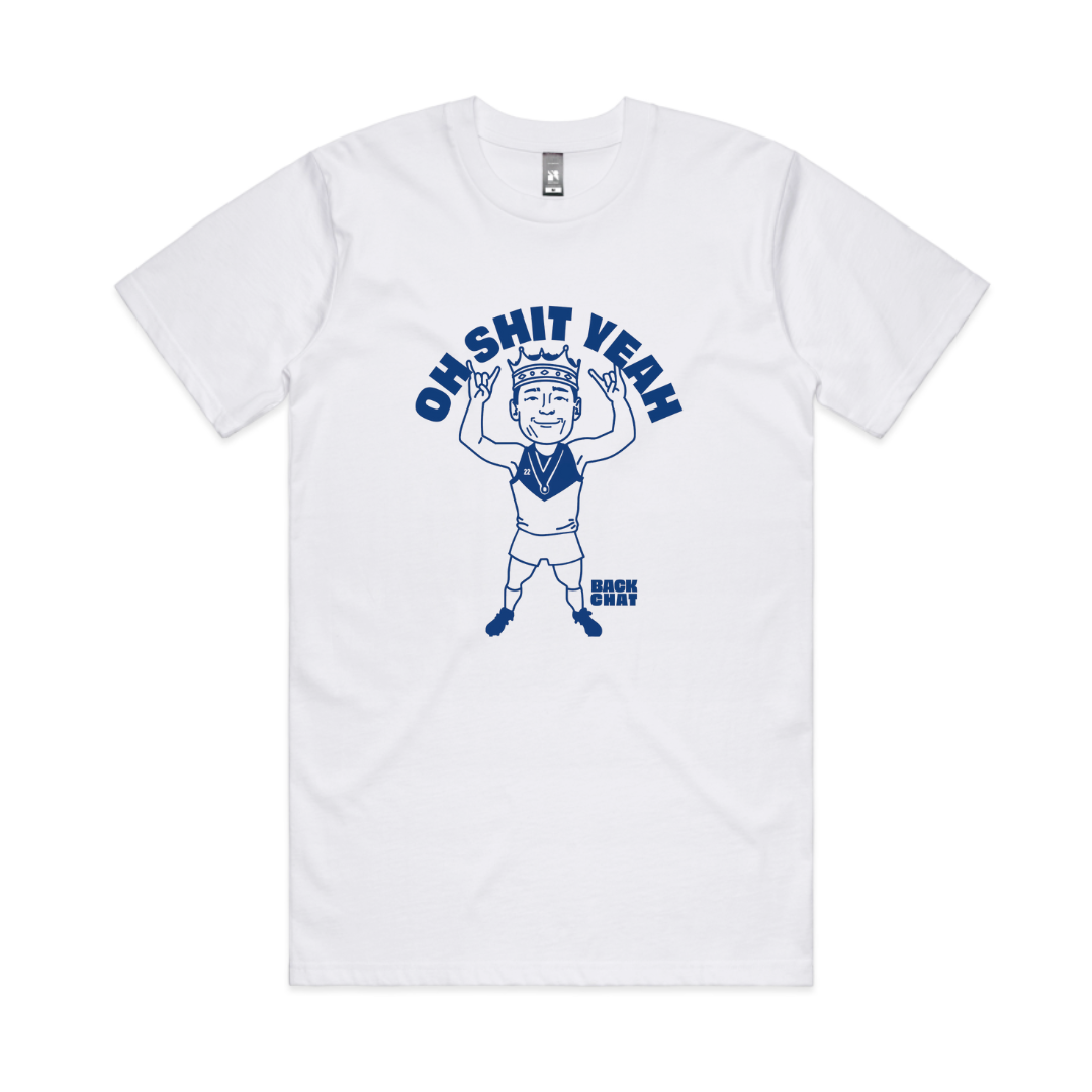 Oh Shit Yeah Tee - Dark Blue on White